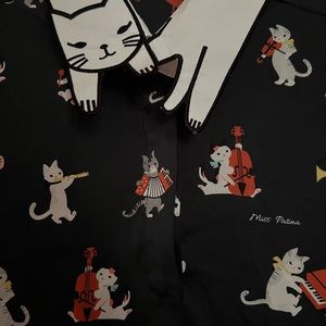 Cat collars cat jazz band shirt